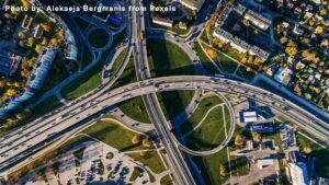 Aerial view of Roads and Buildings